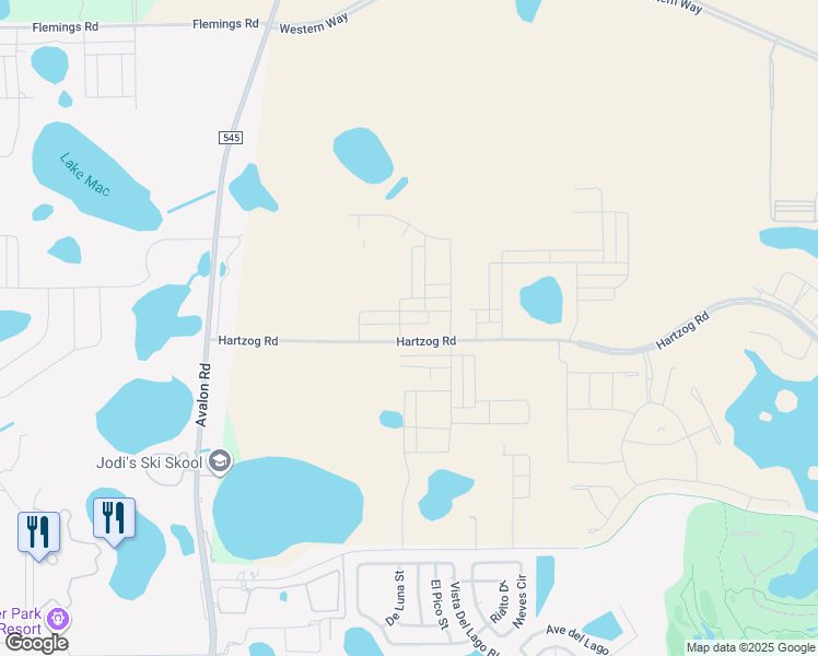 map of restaurants, bars, coffee shops, grocery stores, and more near 13121 Avalon Road in Winter Garden