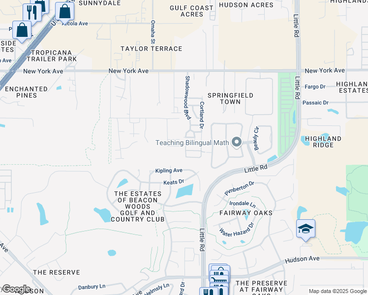 map of restaurants, bars, coffee shops, grocery stores, and more near 10th Avenue in Hudson