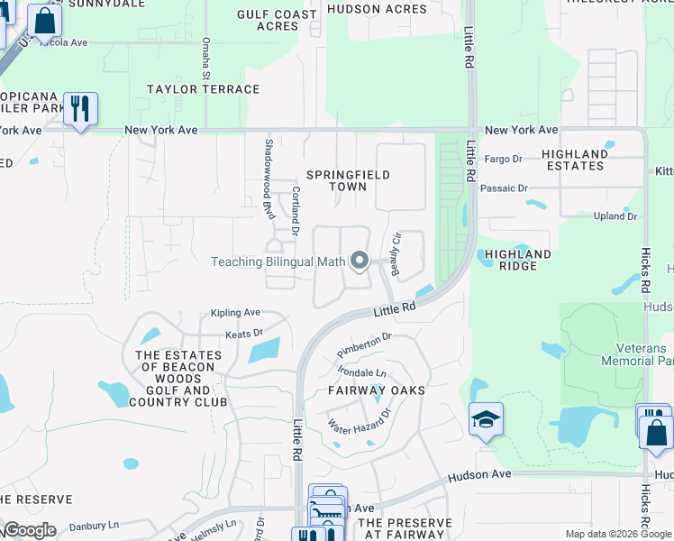 map of restaurants, bars, coffee shops, grocery stores, and more near 14604 Strathglass Drive in Hudson