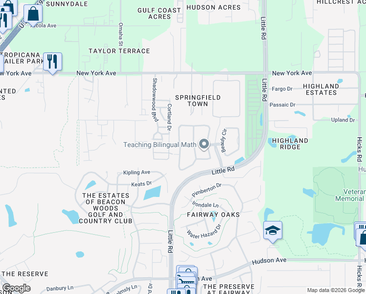 map of restaurants, bars, coffee shops, grocery stores, and more near 14604 Strathglass Drive in Hudson
