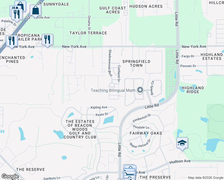 map of restaurants, bars, coffee shops, grocery stores, and more near 10th Avenue in Hudson