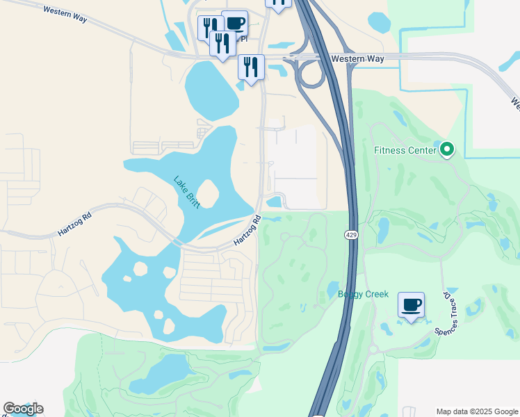 map of restaurants, bars, coffee shops, grocery stores, and more near 14378 Hartzog Road in Winter Garden