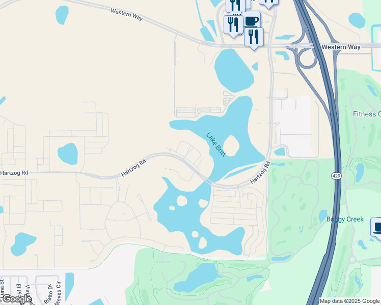 map of restaurants, bars, coffee shops, grocery stores, and more near 13400 Flamingo Crossings Boulevard in Kissimmee