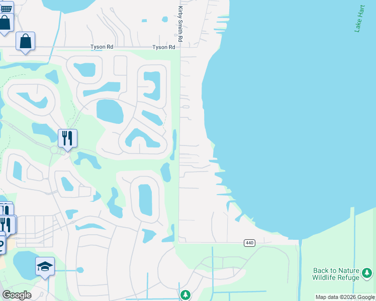 map of restaurants, bars, coffee shops, grocery stores, and more near 13517 Kirby Smith Road in Orlando