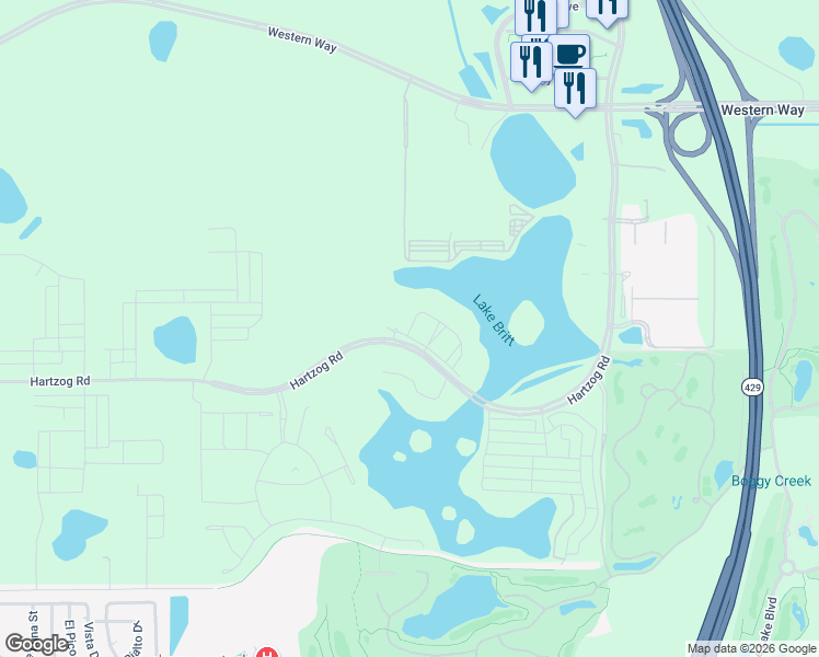 map of restaurants, bars, coffee shops, grocery stores, and more near 13400 Flamingo Crossings Boulevard in Kissimmee