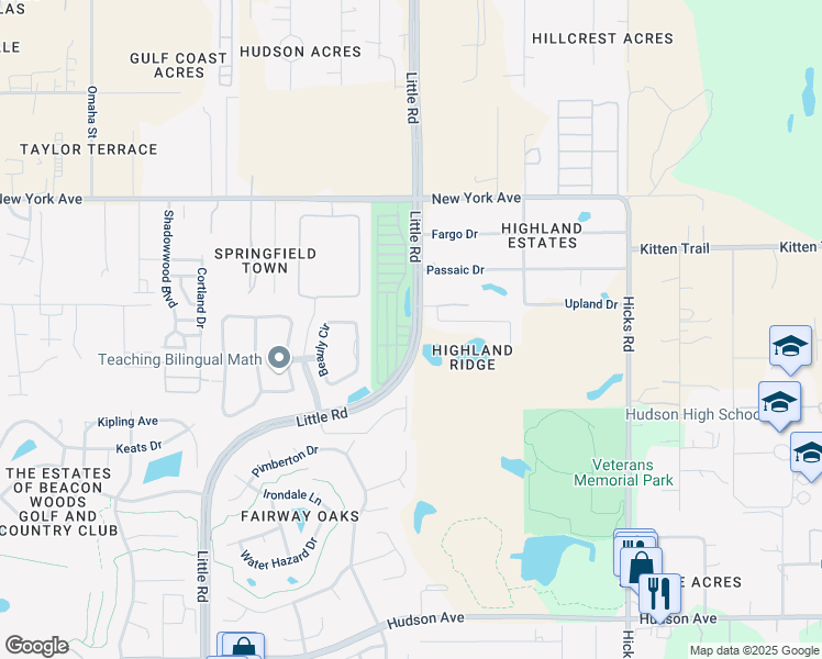 map of restaurants, bars, coffee shops, grocery stores, and more near 10th Avenue in Hudson