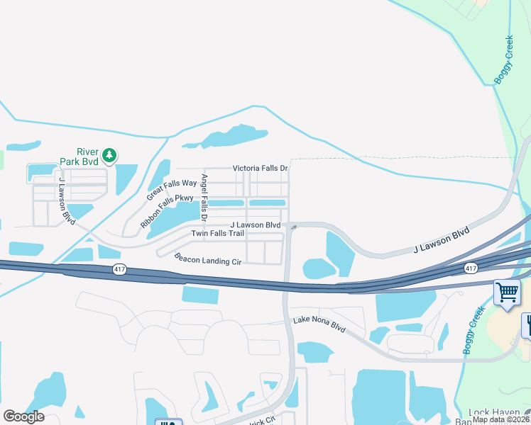 map of restaurants, bars, coffee shops, grocery stores, and more near 2226 Brandywine Falls Way in Orlando