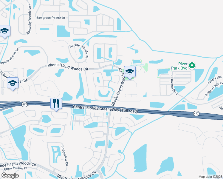 map of restaurants, bars, coffee shops, grocery stores, and more near 1156 Darnaby Way in Orlando