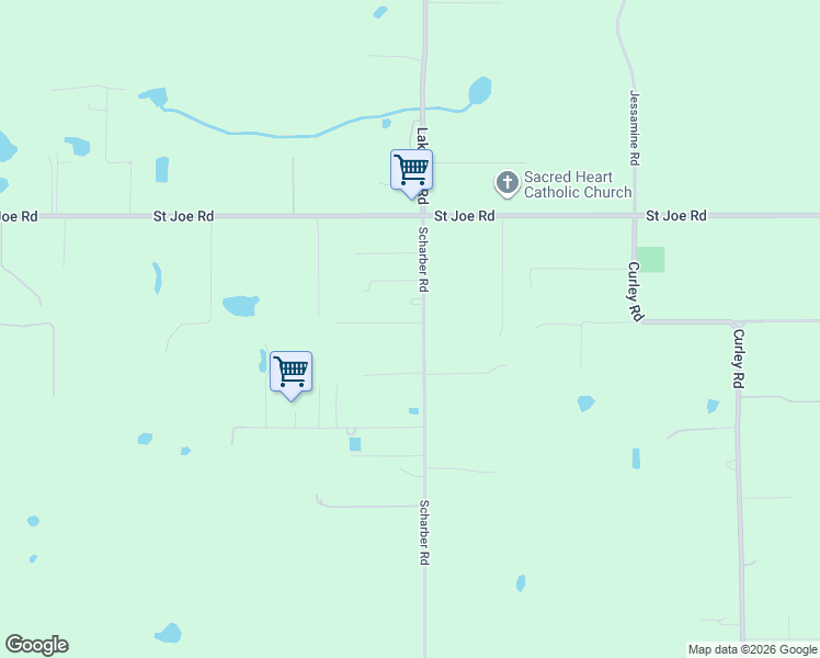 map of restaurants, bars, coffee shops, grocery stores, and more near 14737 Scharber Road in Dade City
