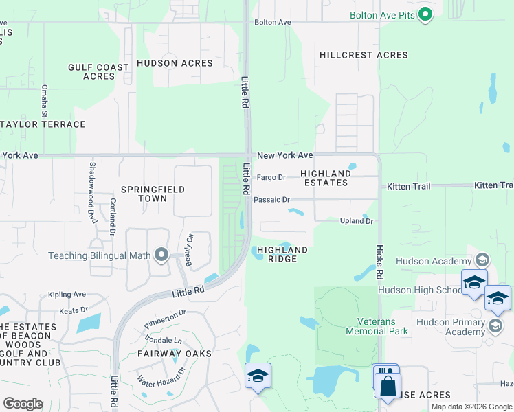 map of restaurants, bars, coffee shops, grocery stores, and more near 9514 Passaic Drive in Hudson