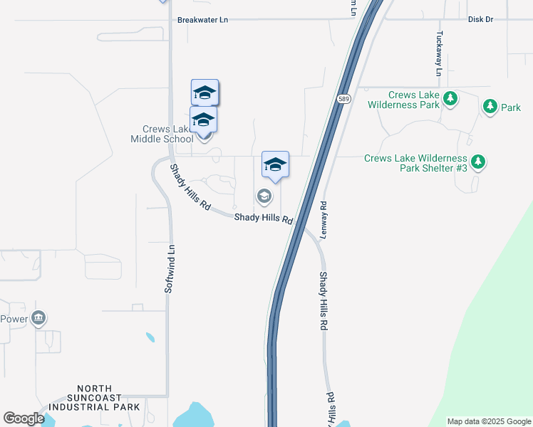 map of restaurants, bars, coffee shops, grocery stores, and more near 14710 Shady Hills Road in Shady Hills