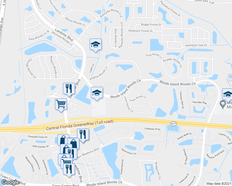 map of restaurants, bars, coffee shops, grocery stores, and more near 508 Villa Del Sol Circle in Orlando