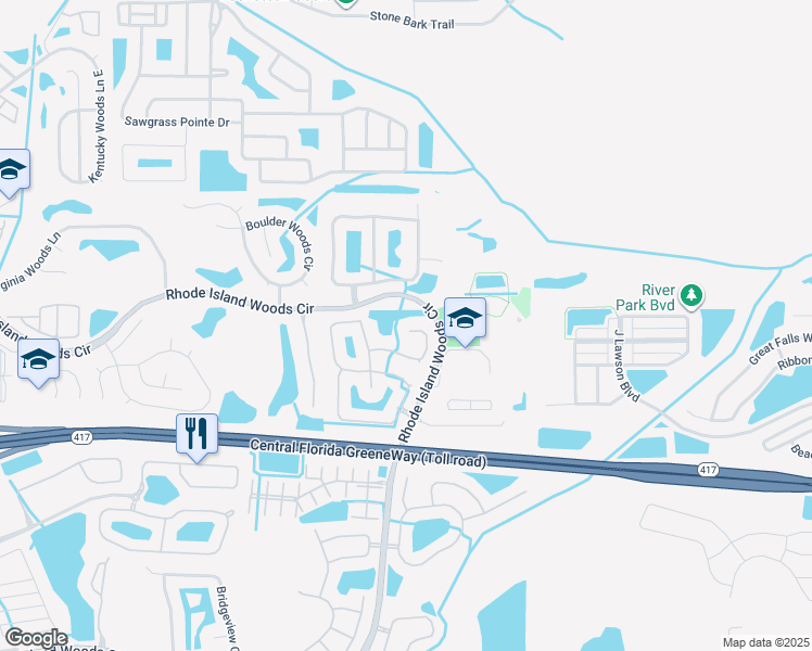 map of restaurants, bars, coffee shops, grocery stores, and more near 1331 Sun Meadow Drive in Orlando