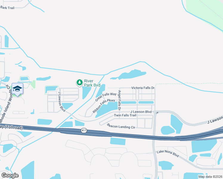 map of restaurants, bars, coffee shops, grocery stores, and more near 2030 Victoria Falls Drive in Orlando