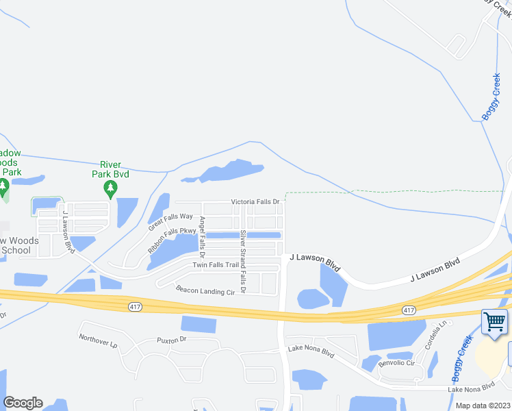 map of restaurants, bars, coffee shops, grocery stores, and more near 2232 Victoria Falls Drive in Orlando