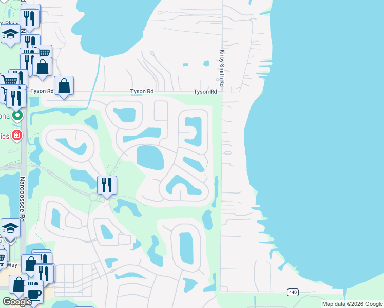 map of restaurants, bars, coffee shops, grocery stores, and more near 12524 Oulton Circle in Orlando