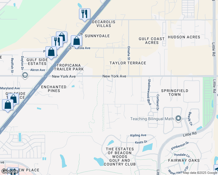 map of restaurants, bars, coffee shops, grocery stores, and more near 8520 Crocus Court in Hudson