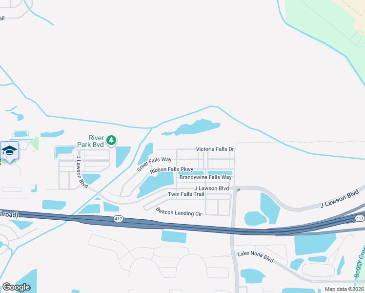 map of restaurants, bars, coffee shops, grocery stores, and more near 2111 Victoria Falls Drive in Orlando