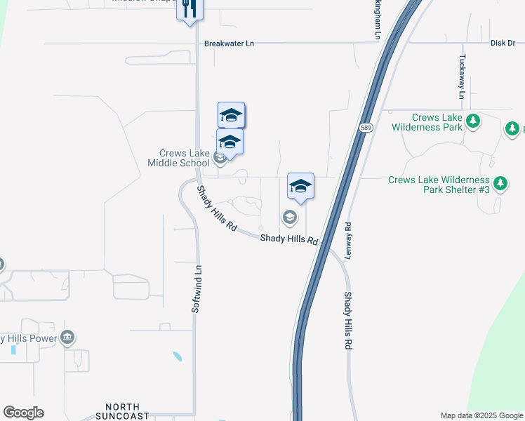map of restaurants, bars, coffee shops, grocery stores, and more near 14710 Shady Hills Road in Spring Hill