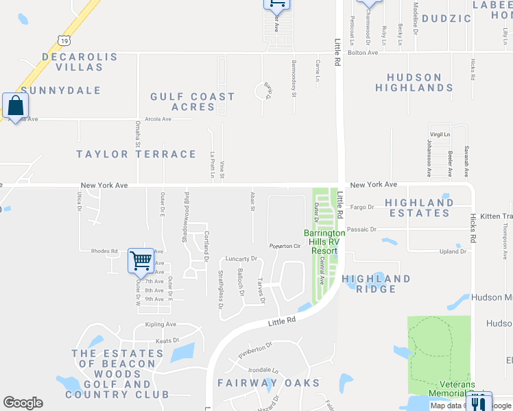 map of restaurants, bars, coffee shops, grocery stores, and more near 14910 Abair Street in Hudson