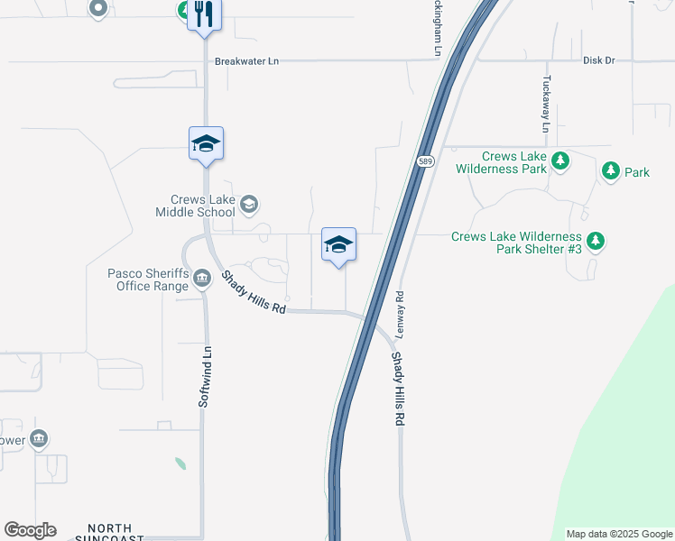 map of restaurants, bars, coffee shops, grocery stores, and more near 14710 Shady Hills Road in Shady Hills