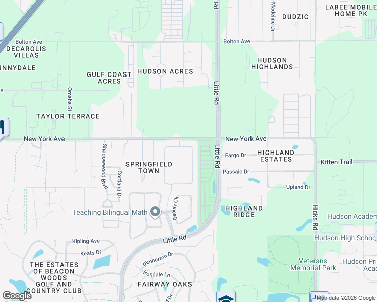 map of restaurants, bars, coffee shops, grocery stores, and more near 14506 Potterton Circle in Hudson