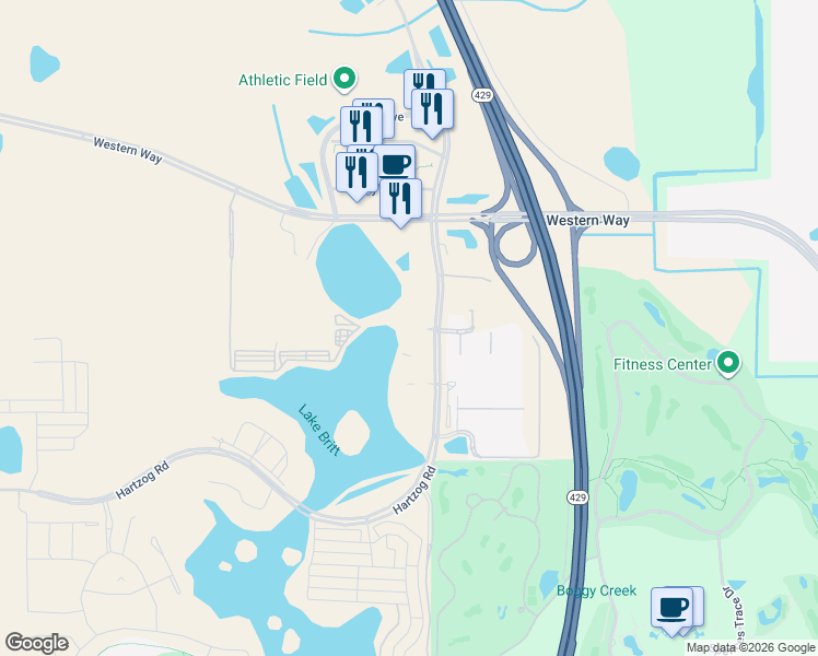 map of restaurants, bars, coffee shops, grocery stores, and more near 13324 Flamingo Crossings Boulevard in Kissimmee