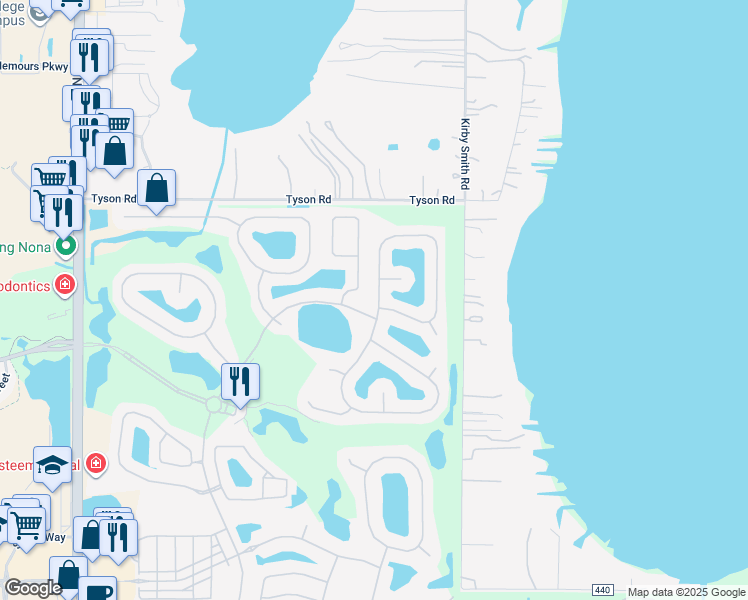 map of restaurants, bars, coffee shops, grocery stores, and more near 13244 Oulton Circle in Orlando