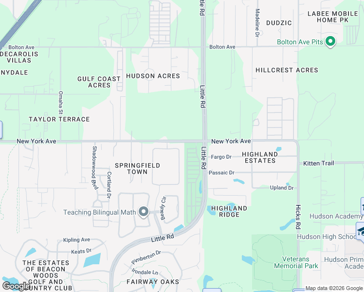 map of restaurants, bars, coffee shops, grocery stores, and more near 14510 Potterton Circle in Hudson