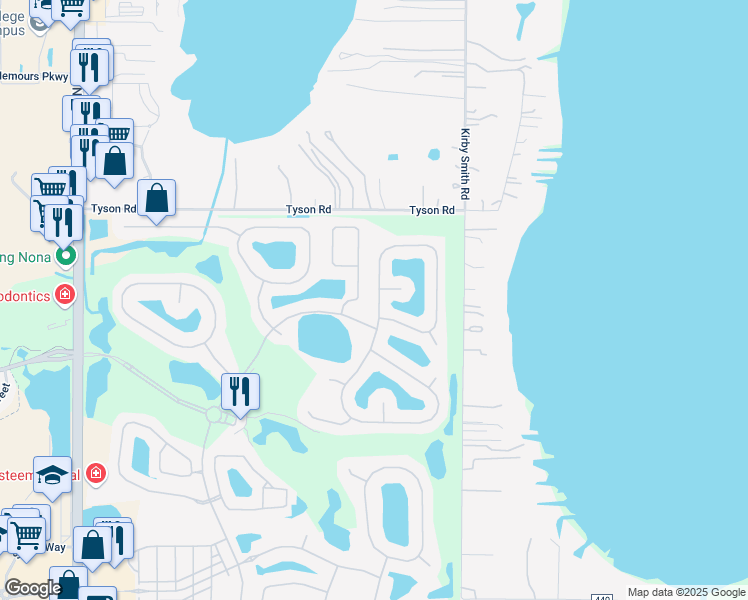 map of restaurants, bars, coffee shops, grocery stores, and more near 13061 Hatherton Circle in Orlando