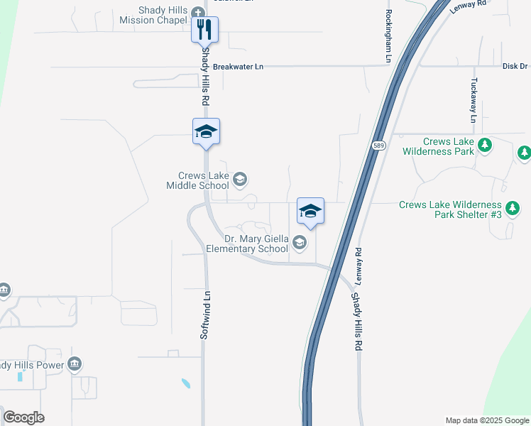 map of restaurants, bars, coffee shops, grocery stores, and more near 16146 Crela Drive in Spring Hill