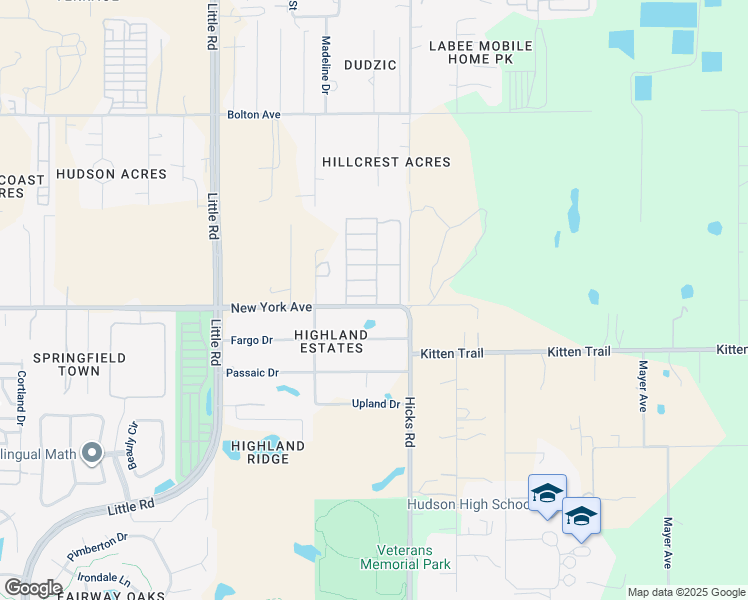 map of restaurants, bars, coffee shops, grocery stores, and more near 9844 Solva Lane in Hudson