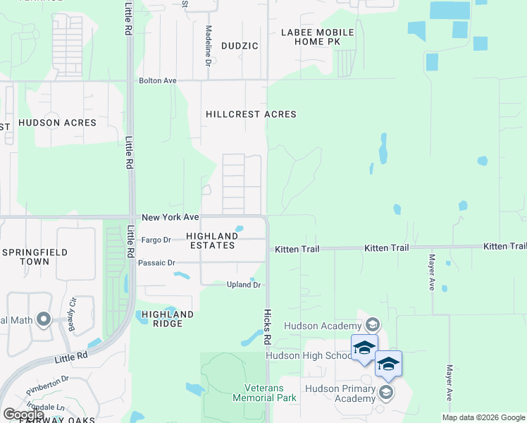 map of restaurants, bars, coffee shops, grocery stores, and more near 15006 Savanah Avenue in Hudson
