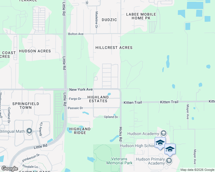 map of restaurants, bars, coffee shops, grocery stores, and more near 9827 Solva Lane in Hudson
