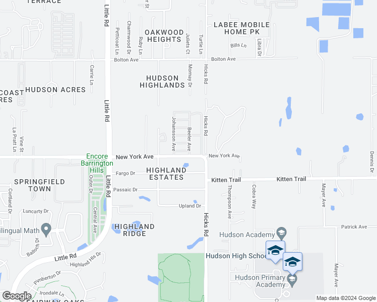 map of restaurants, bars, coffee shops, grocery stores, and more near 9814 Solva Lane in Hudson
