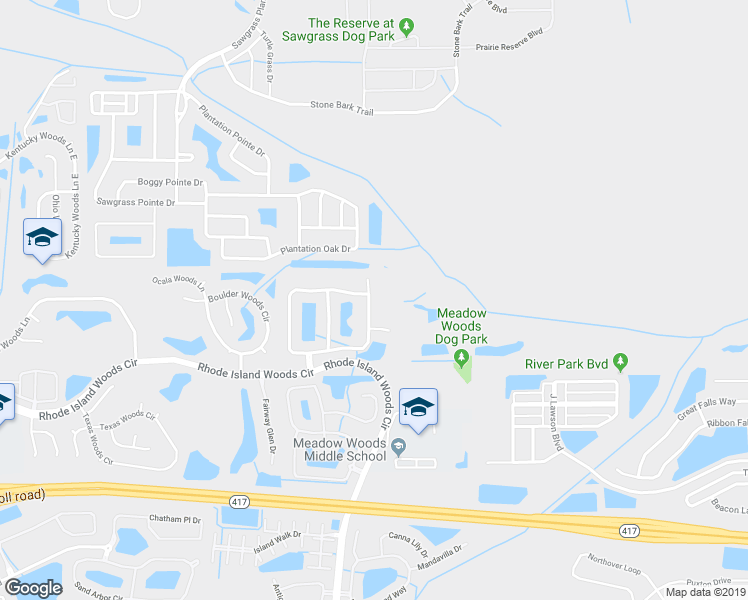 map of restaurants, bars, coffee shops, grocery stores, and more near 1421 Carey Glen Circle in Orlando