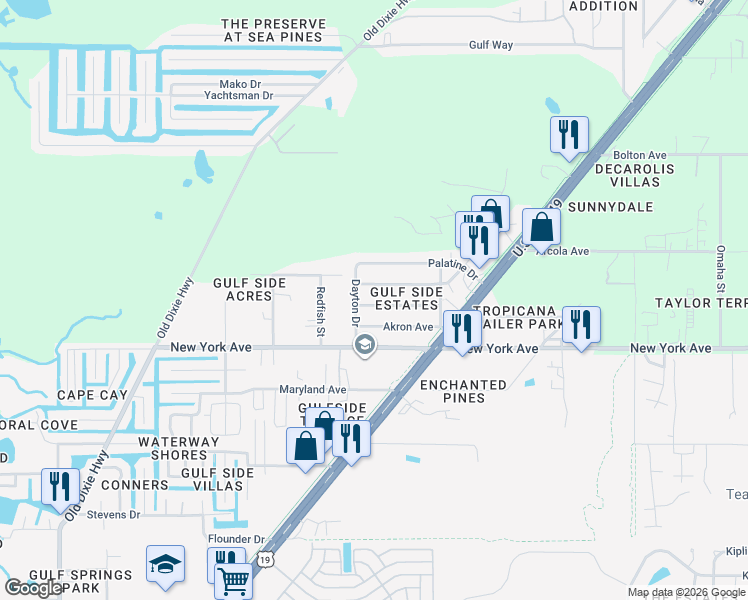 map of restaurants, bars, coffee shops, grocery stores, and more near 7815 Butler Avenue in Hudson