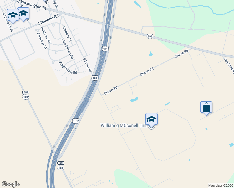 map of restaurants, bars, coffee shops, grocery stores, and more near 2470 Chase Road in Beeville