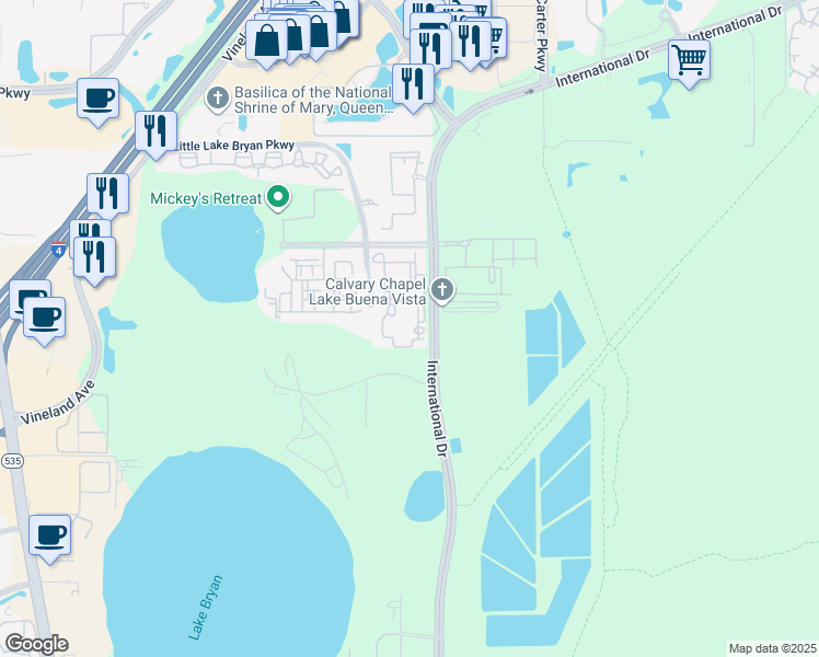 map of restaurants, bars, coffee shops, grocery stores, and more near 8151 Patterson Woods Dr in Orlando