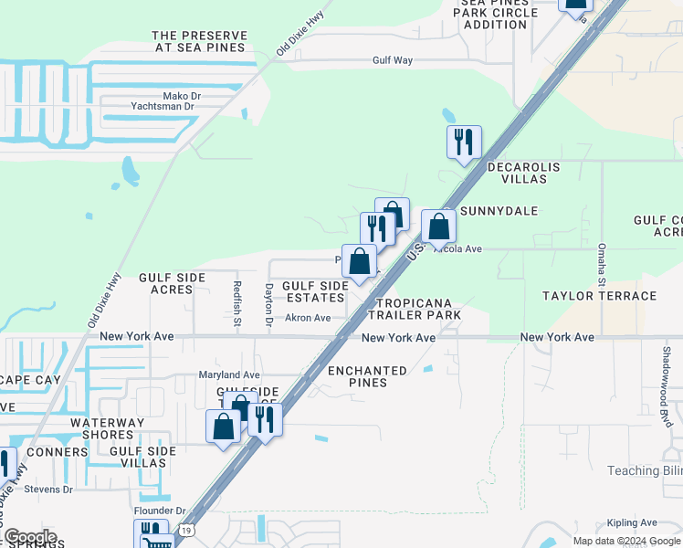 map of restaurants, bars, coffee shops, grocery stores, and more near 7933 Butler Avenue in Hudson