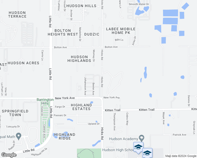 map of restaurants, bars, coffee shops, grocery stores, and more near 15145 Savanah Avenue in Hudson