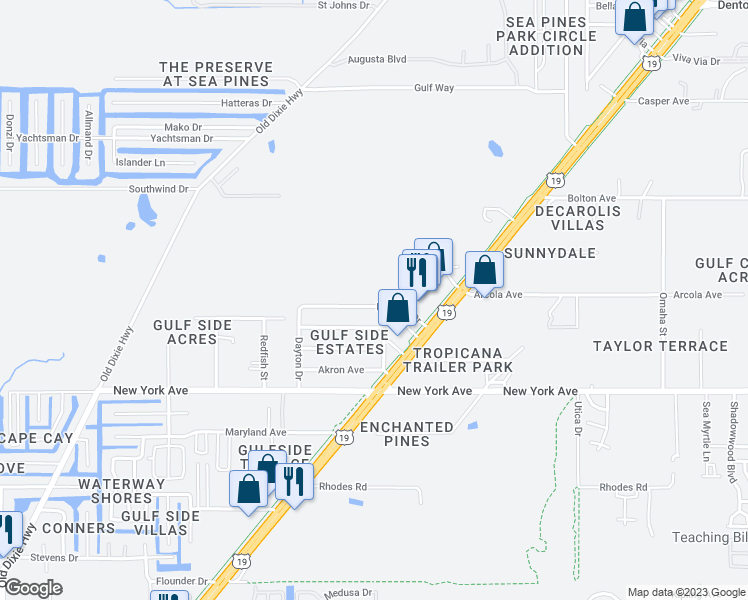 map of restaurants, bars, coffee shops, grocery stores, and more near 7935 Palatine Drive in Hudson