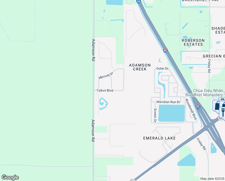 map of restaurants, bars, coffee shops, grocery stores, and more near 5581 Talbot Boulevard in Cocoa