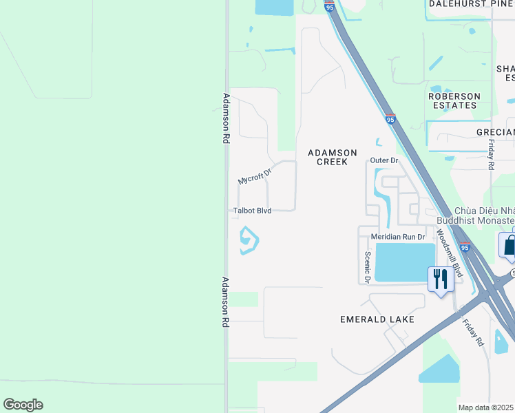 map of restaurants, bars, coffee shops, grocery stores, and more near 5591 Talbot Boulevard in Cocoa