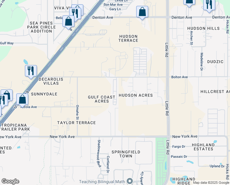map of restaurants, bars, coffee shops, grocery stores, and more near 9014 Bolton Avenue in Hudson