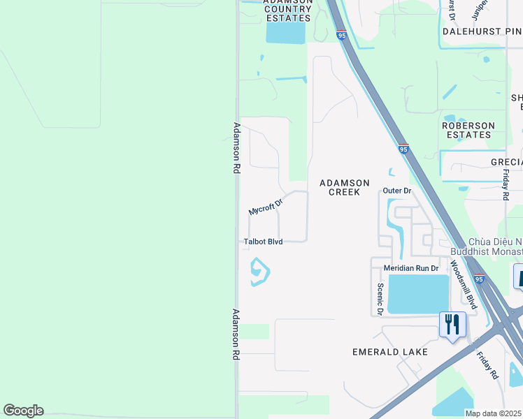 map of restaurants, bars, coffee shops, grocery stores, and more near 1438 Mycroft Drive in Cocoa