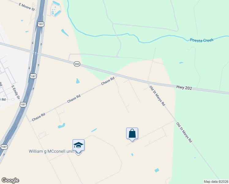 map of restaurants, bars, coffee shops, grocery stores, and more near 2732 Chase Road in Beeville