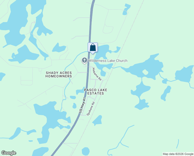 map of restaurants, bars, coffee shops, grocery stores, and more near 19846 Alabama Road in Spring Hill