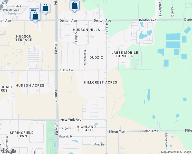 map of restaurants, bars, coffee shops, grocery stores, and more near 15411 Mornay Drive in Hudson