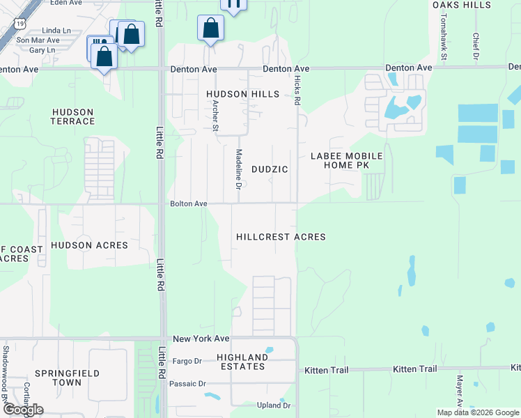 map of restaurants, bars, coffee shops, grocery stores, and more near 15411 Mornay Drive in Hudson